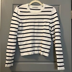 Abercrombie & Fitch Black and White Striped Sweater